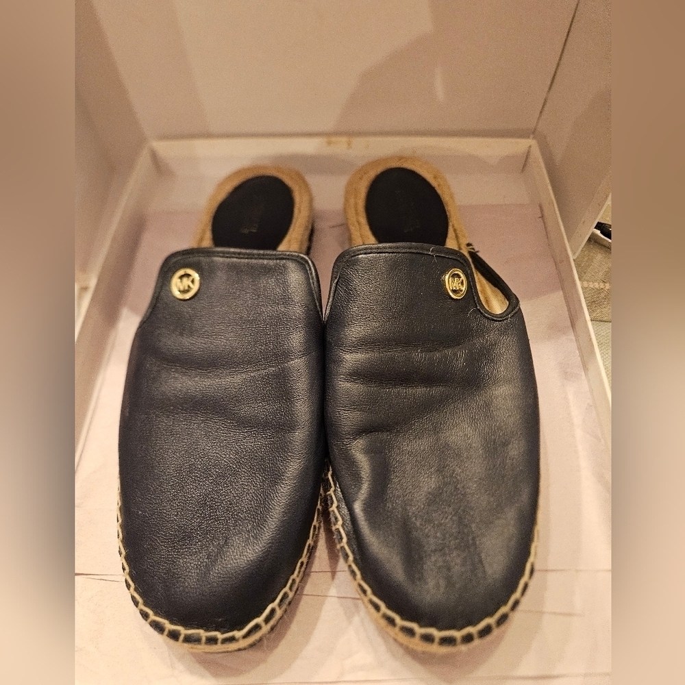 MICHAEL KORS womens sz us 10 EU 40 shoes Espadrille Mules navy Slip-on